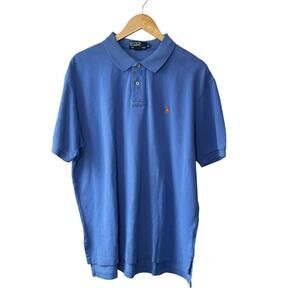 Polo by Ralph Lauren Blue Short Sleeve 100% Cotton Polo Shirt Men's Size XL